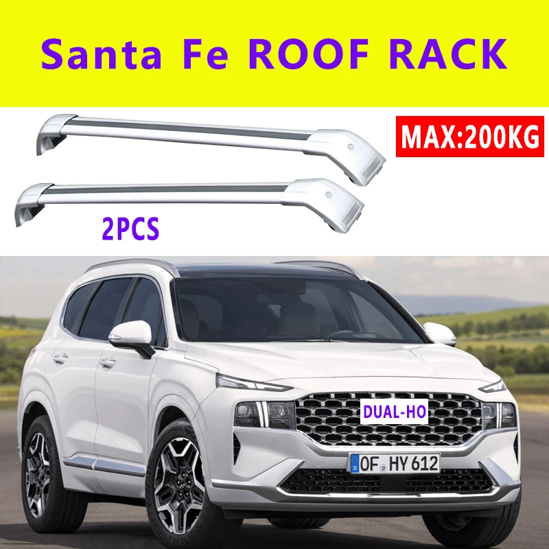 

2Pcs Roof bars For HYUNDAI SANTA FE IV (TM )III (DM) [2012-today] Aluminum Alloy Side Bars Cross Rails Roof Rack Luggage Carrier