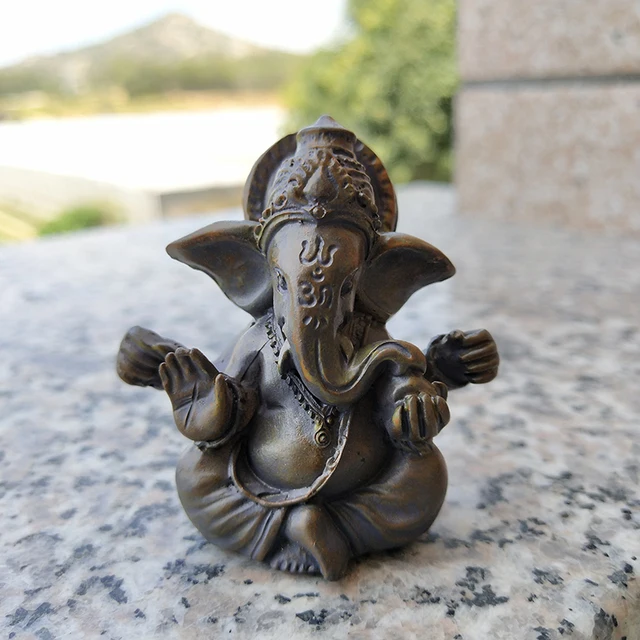 Statue Ganesha couleur pierre, bouddha, éléphant, dieu hindou, Sculpture, Figurines, maison, jardin Zen, décoration extérieure, ornements de paysage 2