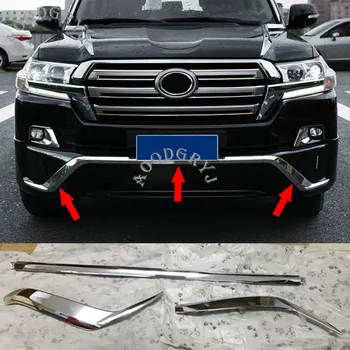 

Replace Car Styling ABS Chrome Front Bumper Lip Molding Strips Trim For Toyota Land Cruiser LC200 2016-2020