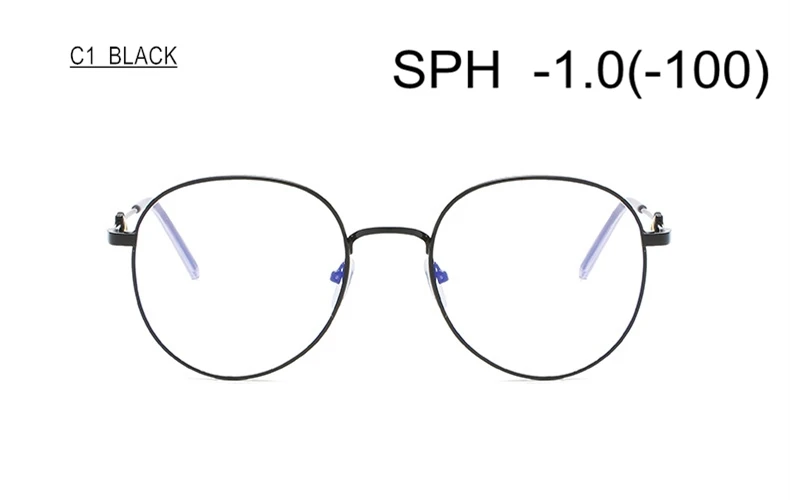 SWOKENCE очки по рецепту для близорукости SPH-0,5 до-6,0 для женщин и мужчин элегантная оправа из сплава с пандой очки для близоруких F124 - Цвет оправы: C1 (-1.0)