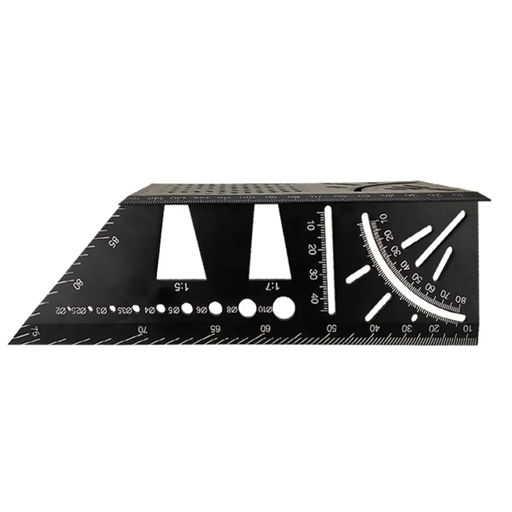 Multi-Function Ruler 45/90 Degree Line Angle Ruler Aluminum Alloy Three-Dimensional Wood Ruler Stop Type Ruler Drop Shipping