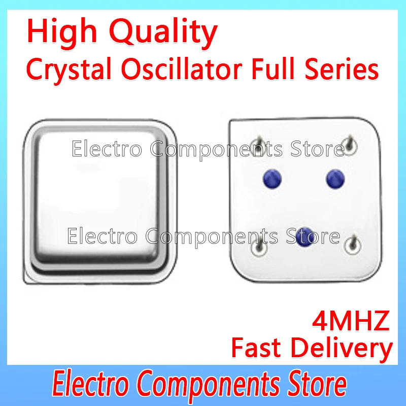 3PCS 4Pin 4.000MHZ 4MHZ Active Crystal Oscillator 4.000M 4M 4P Half-size Square Clock Square Half Size DIP-4 OSC Throught Hole