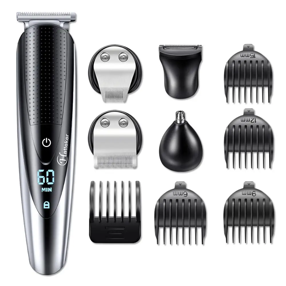 HATTEKER Professional Hair Trimmer Hair Clipper for Men Rechargeable electric razor 5 in 1 Nose Ear Hair Trimmer hair Cutting