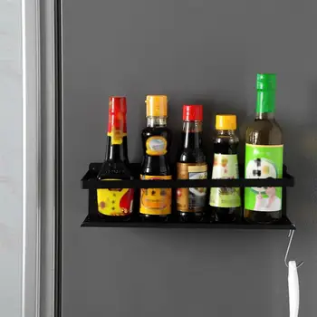 

Magnetic Fridge Side Wall Shelf Storage Holder Organizer Space Saver Hanging Hook Kitchen Storage Racks
