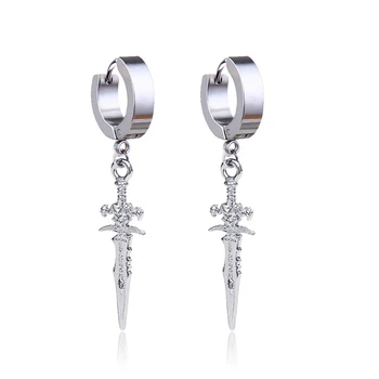 

Sword Earrings for Men Women Gift Gothic Medieval Accessories Knight Cosplay Royal Court Style Streetwear Halloween Carnival