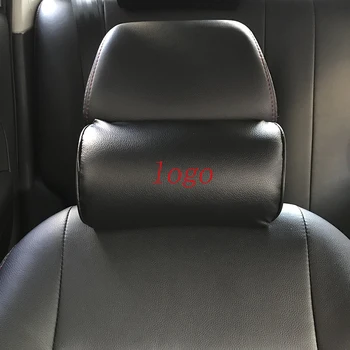 

PU Leather Car Neck Pillows Car Headrest Pillow Support Neck Pillow Black for Auto Car Seat