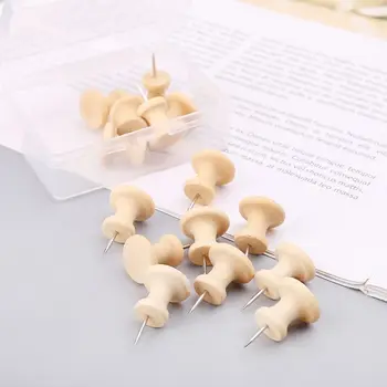 

15Pcs Nautral Cork Wooden Pushpins Thumbtack Board Pins Drawing Photo Wall Studs Office School Supplies