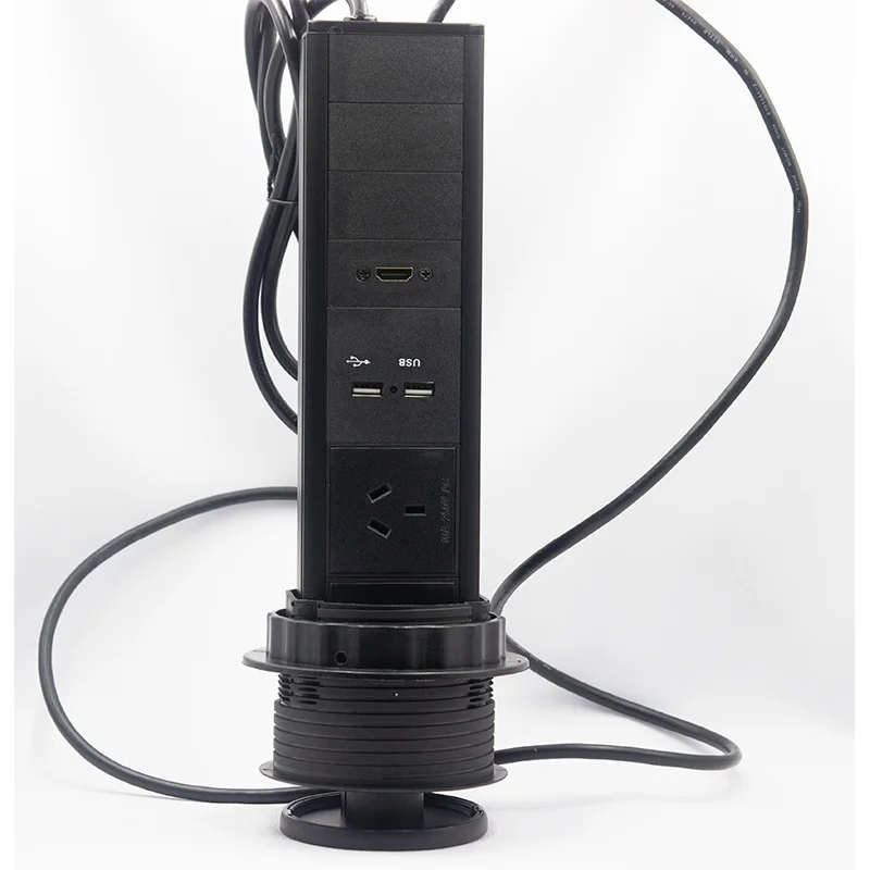 

Pulling Power Socket Pop Up Tabletop Desk Hidden Power Outlet with 2 AU Plug Power+2 USB+HDMI For Kitchen/Conference Room