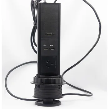 

Pulling Power Socket Pop Up Tabletop Desk Hidden Power Outlet with 2 AU Plug Power+2 USB+HDMI For Kitchen/Conference Room