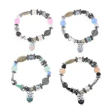 W019 BIGBING ювелирные изделия Модные ретро серебро хрустальные бусины Шарм Сова бусины женский браслет модный браслет ювелирные изделия