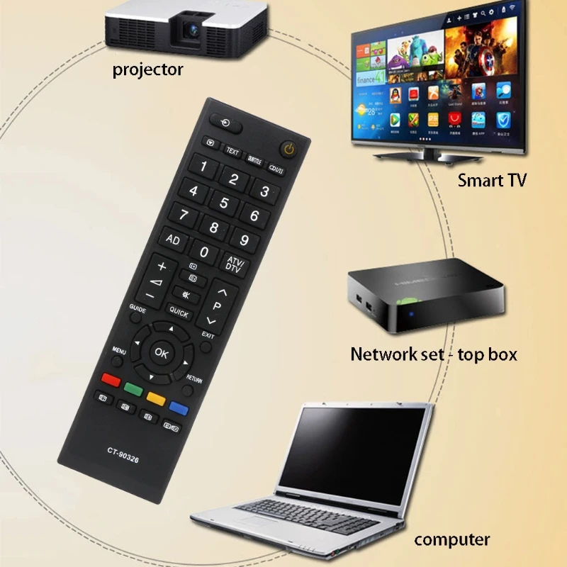 

Smart Home LED TV Remote Control For TOSHIBA CT-90326 CT-90380 CT-90336 CT-90351