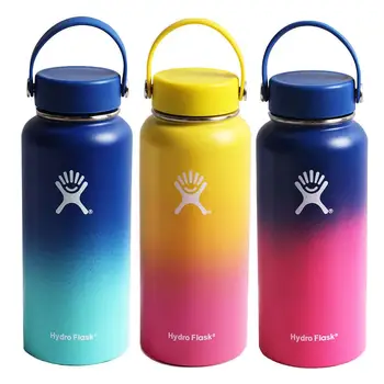 

New Flask Insulated Stainless Steel Water Bottle Wide Mouth Tumbler Travel Mug Coffee Cooler with Straw Lid 18/32/40oz with logo