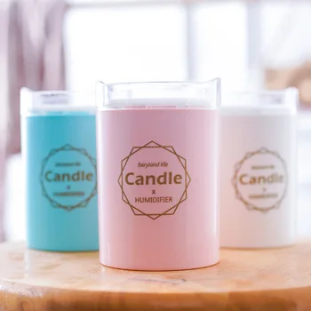 

300ML Ultrasonic Air Humidifier Candle Romantic Soft Light USB Essential Oil Diffuser Car Purifier Aroma Anion Mist Maker