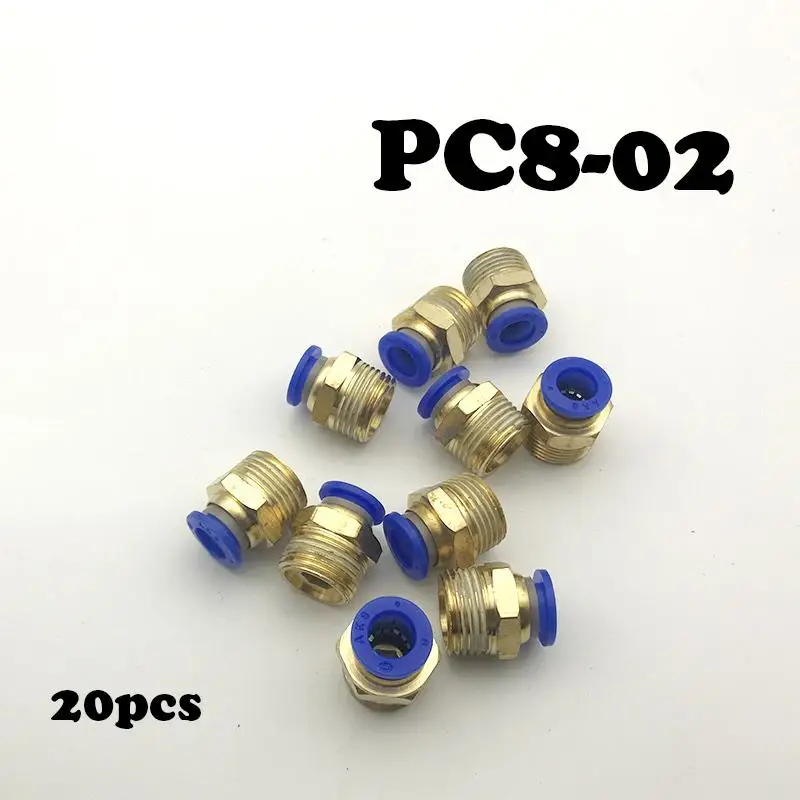 

Free Shipping Pneumatic Pipe Fitting Tube Connector 20Pcs/lot PC8-02 Tube 8mm Straight Through 1/4\