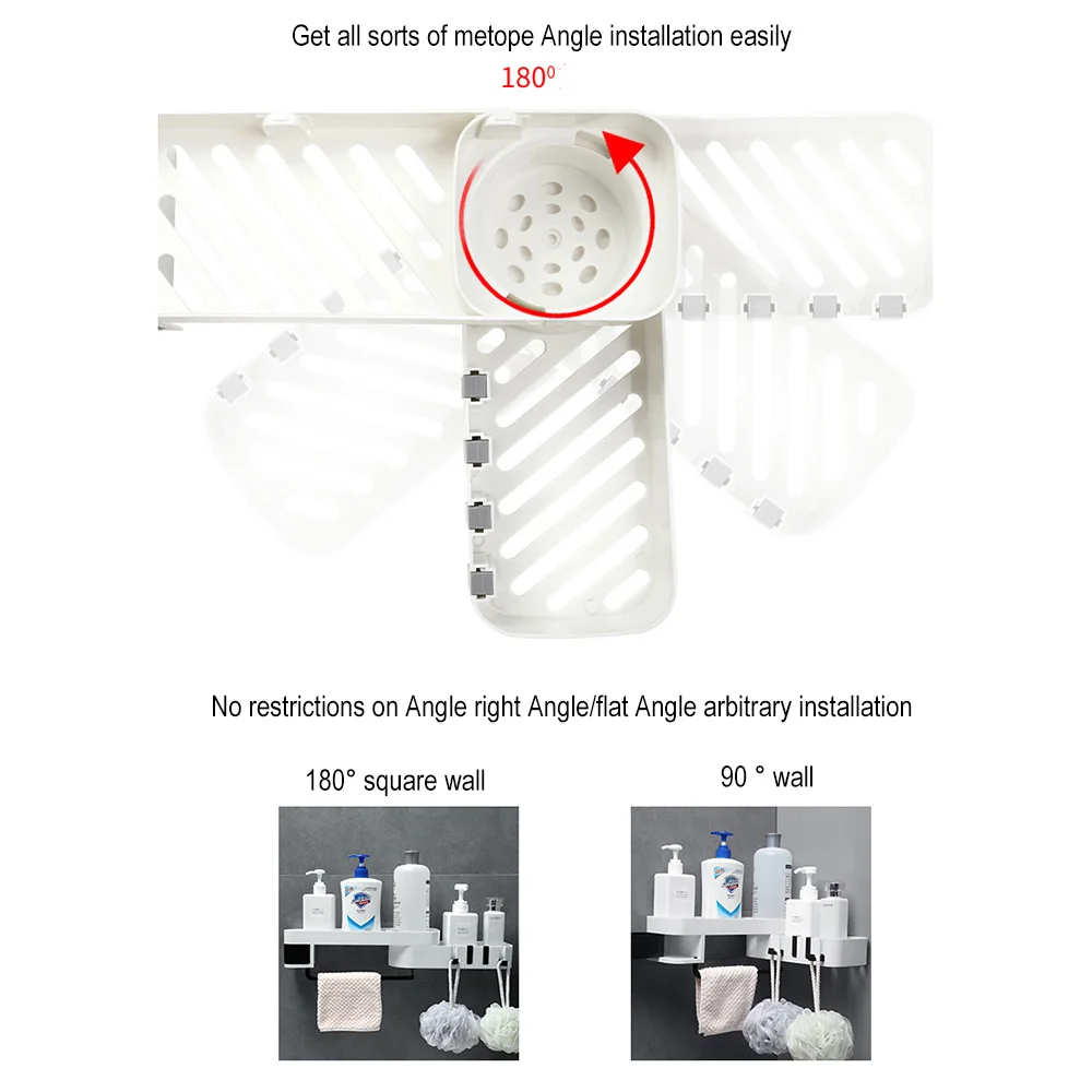 Bathroom Shelf Adhesive Storage Rack Corner Shower Shelf Kitchen Home Decoration Bathroom Accessories