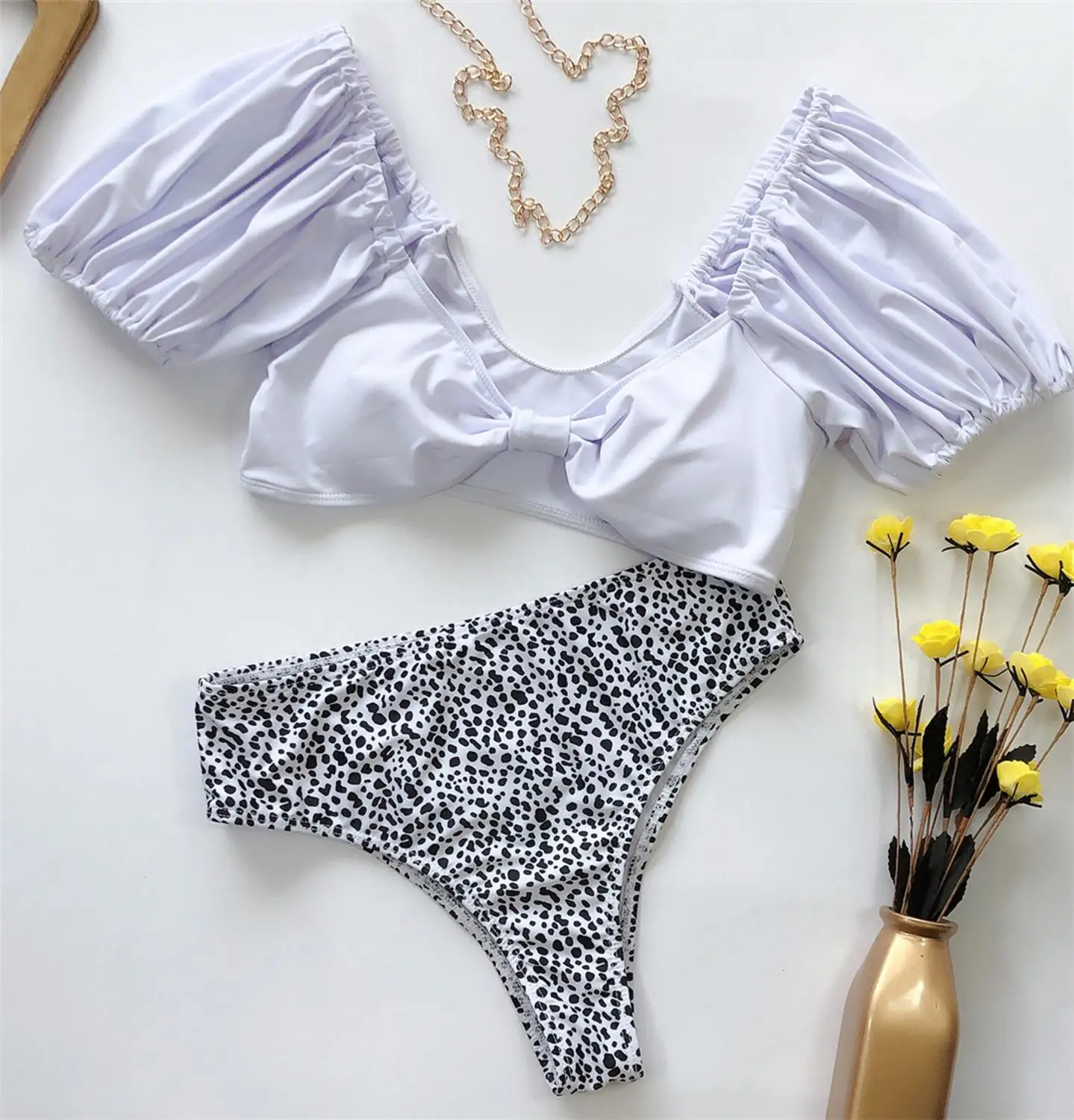 white ruffle bathing suit bottoms