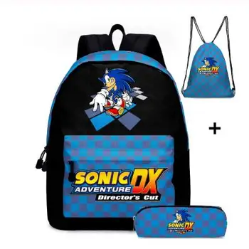 

Customized 3pcs/set School Bags sonic the hedgehog Print School Backpack for Girls Boys Orthopedic Schoolbag Children Book Bag