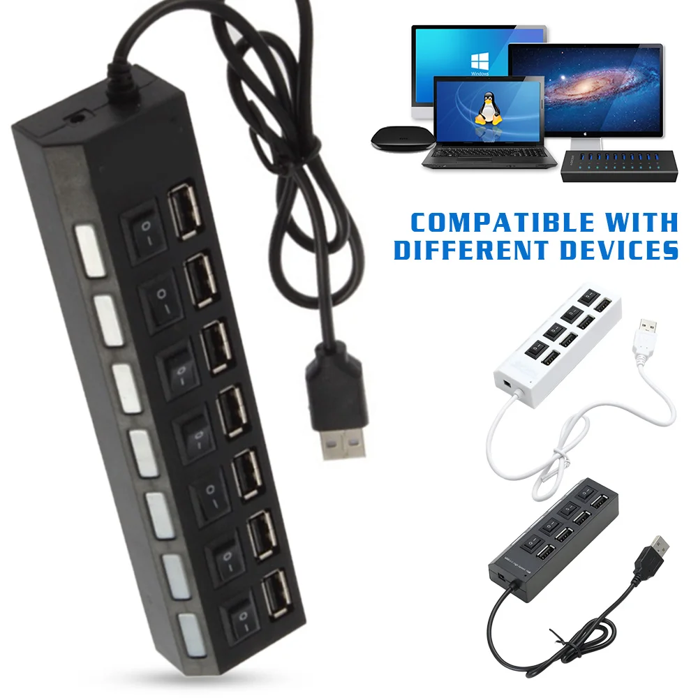 Прочный сплиттер abs-пластик USB 5V долговечный переносной компьютерный хаб практичный Мощность высокоскоростной адаптер Корпус переносного жесткого диска ПК инструмент