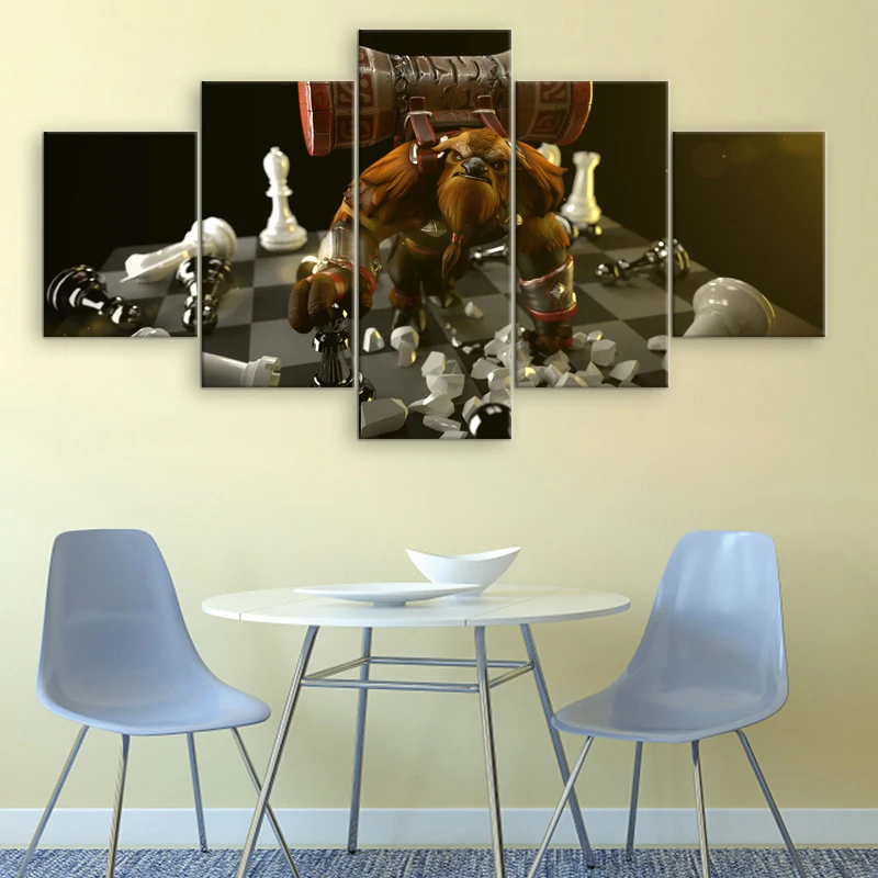  Modern Home Decor Earthshaker Dota 2 Game Character Poster 5 Pieces HD Print Painting Canvas Wall A