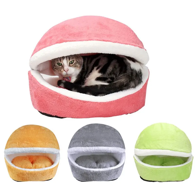Плюшевый теплый мягкий зимний домик для кошек хлопковая Лежанка котят и щенков