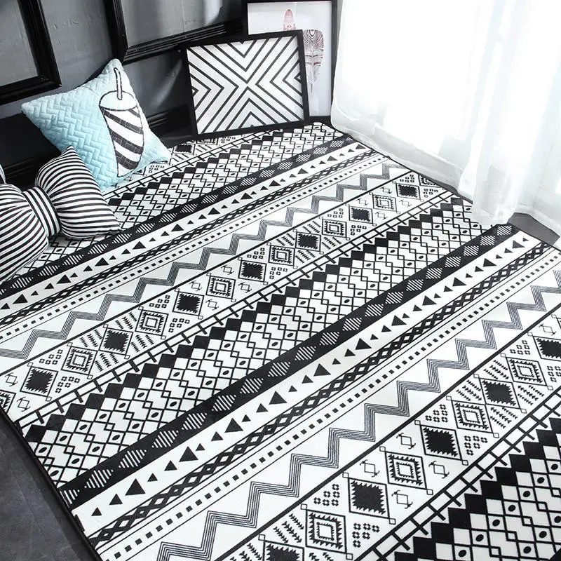 Прямоугольный ковер Хрустальный бархат Геометрический стиль нескользящий ковер и ковры для дома гостиная/спальня/кухня коврики 1 шт