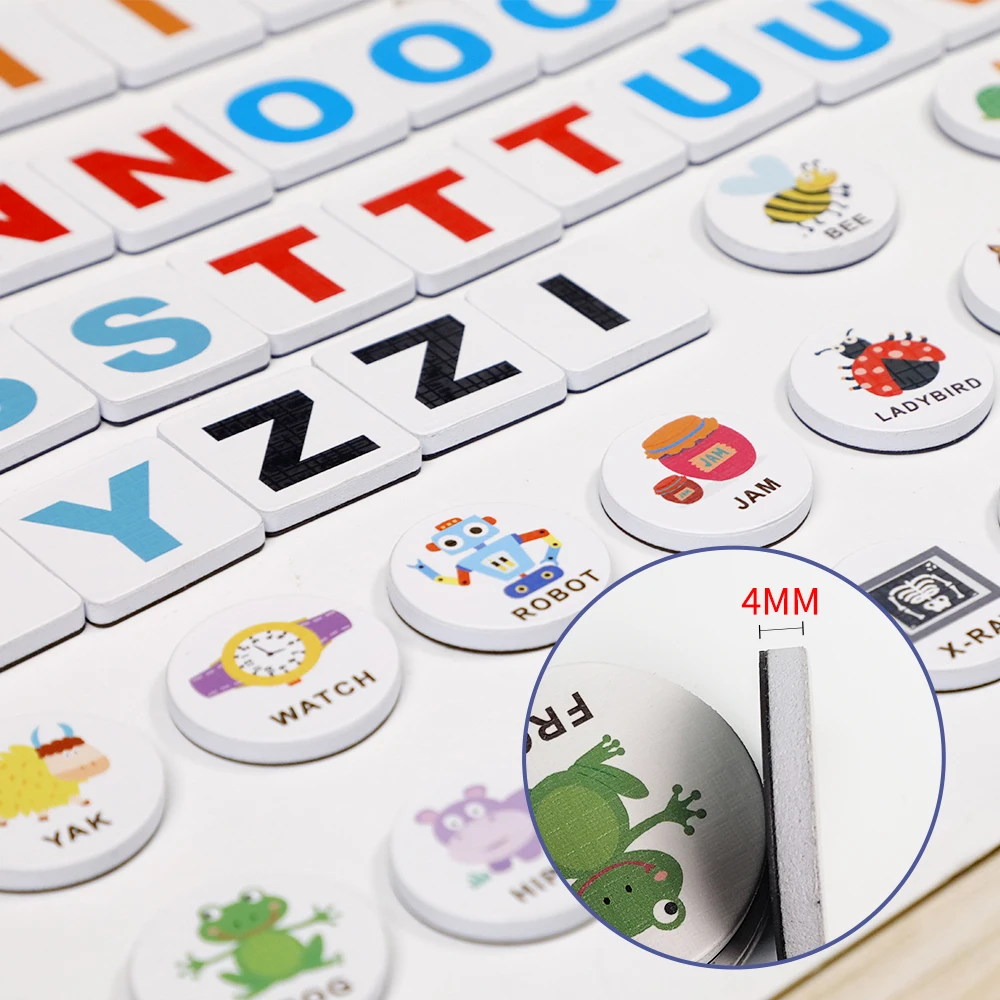 Магнитный изучение букв английского алфавита пазл Игра Головоломка слова Монтессори Обучающие игрушки магниты на холодильник