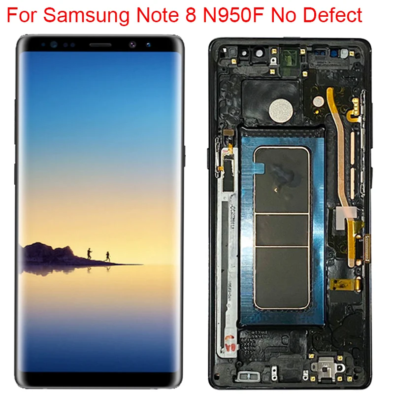 Новый оригинальный N950F ЖК дисплей для Samsung Galaxy Note 8 с рамкой Super AMOLED SM N950A N950U|Экраны мобильных телефонов| |