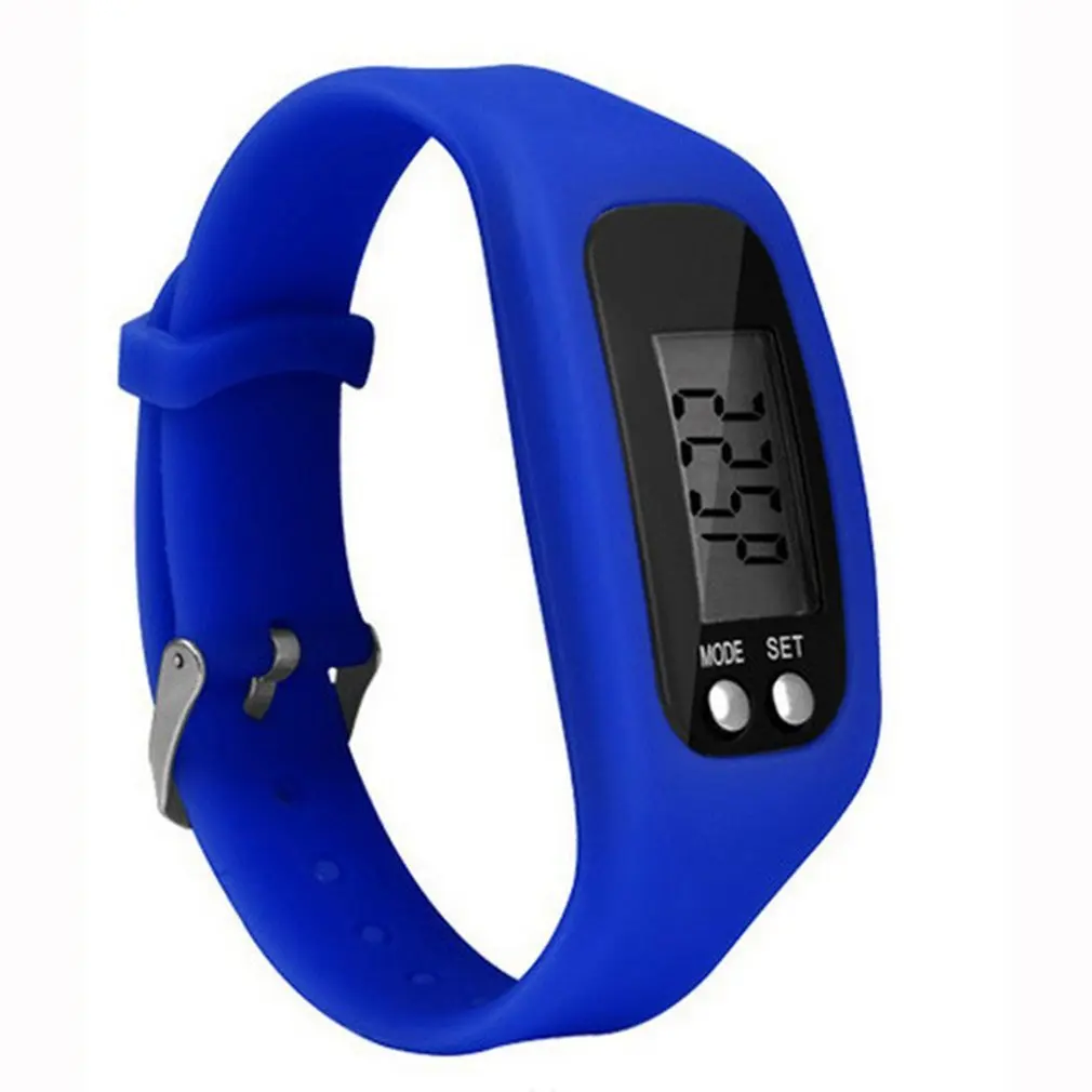Цифровой ЖК-браслет с шагомером и спортивные наручные часы для женщин мужчин