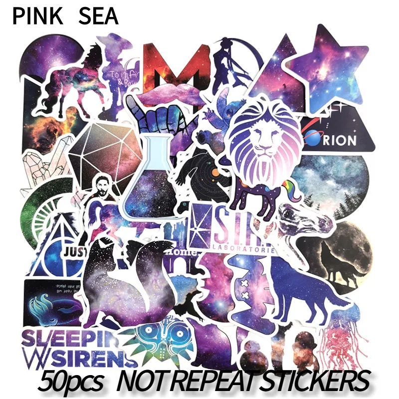 10/30/50Pcs/set Starry Sky Galaxy PVC Cartoon Galaxy Waterproof Harajuku  Sticker For DIY Skateboard Snowboard Laptop Luggage