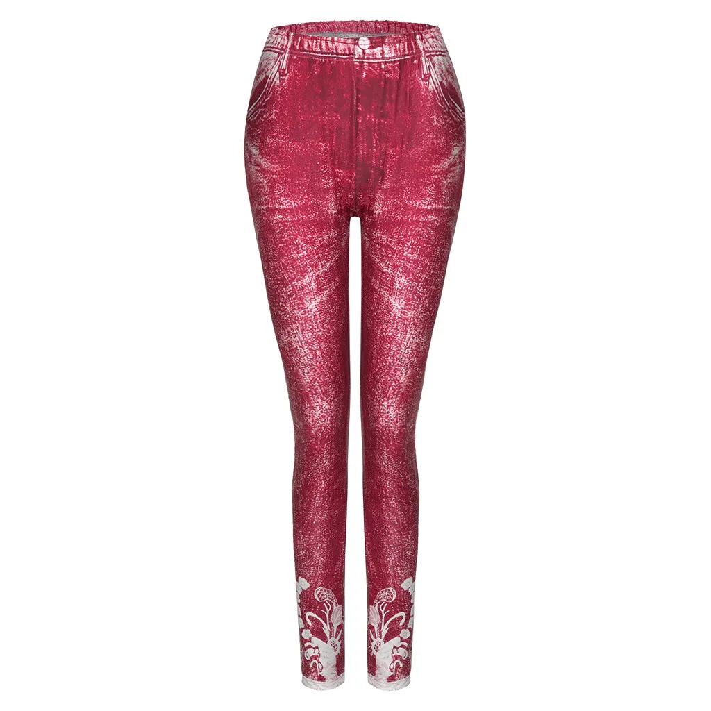 Женские повседневные брюки размера плюс, обтягивающие длинные брюки-карандаш для фитнеса, женские осенние спортивные брюки с высокой талией для бега, облегающие брюки - Цвет: Красный