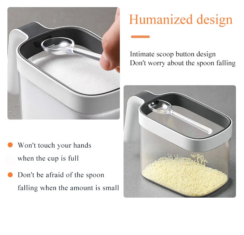 Ecoco Wall Mount Spice Rack Sugar Bowl Salt Shaker Seasoning Container Spice Boxes description image 8
