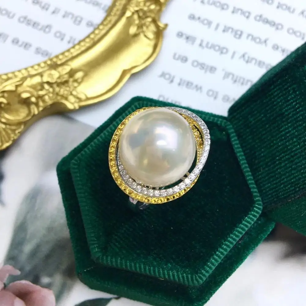 

Gorgeous 925 Sterling Silver Adjustable Ring Mounts Settings Findings Mountings Parts for Pearl Corals Jade Crystal, 5pcs/lot