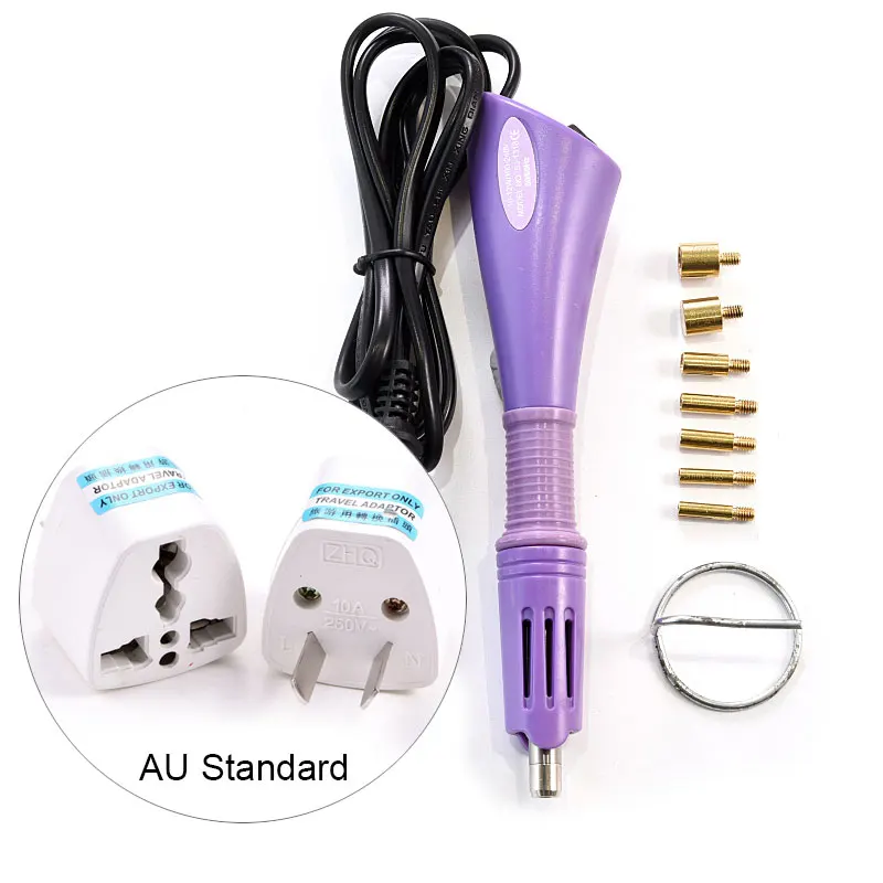 Fast Heated !!! Conversion Plug Purple 7 Tips 5 Seconds Hot Fix Applicator Iron-on Wand Heat-fix Tool стразы Accessories B1979 