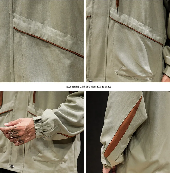 AIRGRACIAS Новая Осенняя Куртка мужская однотонная Верхняя одежда Куртка Мужская s 95% хлопок с капюшоном пальто карманы повседневные пальто M-5XL