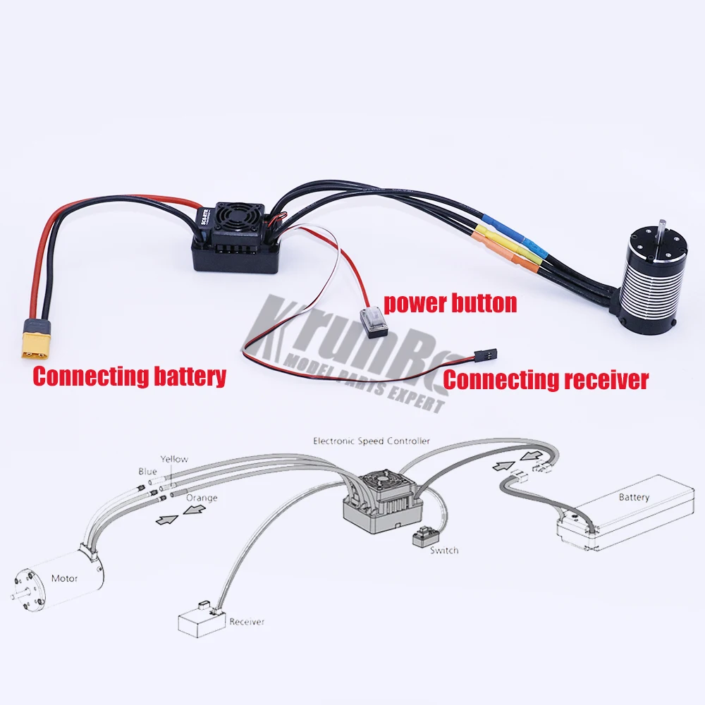 Hobbywing SC8-RTR 120A бесщеточный ESC+ 3660 2700KV/3300KV/3500KV/3800kv Бессенсорный двигатель+ Программа карты для 1/10 RC автомобилей