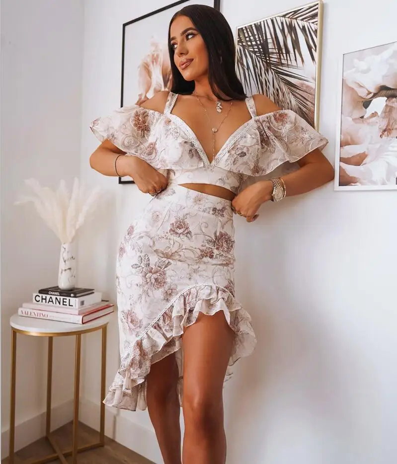 Новинка женский летний сексуальный комплект из двух предметов с коротким