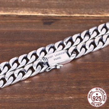 

S925 sterling silver necklace tide accessories simple smooth woven popular personality wild couple Letter chain 2018 new hot