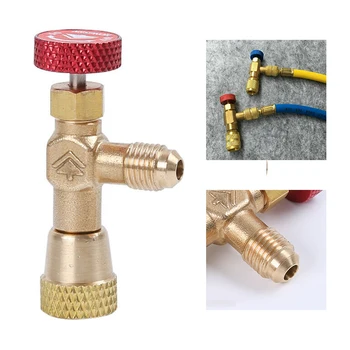 

1pc 1/4SAE-5/16SAE Car Auto A/C Air Conditioning Valve Charging Hoses Brass Safety Refrigerant Valves R410A R32 Accessories