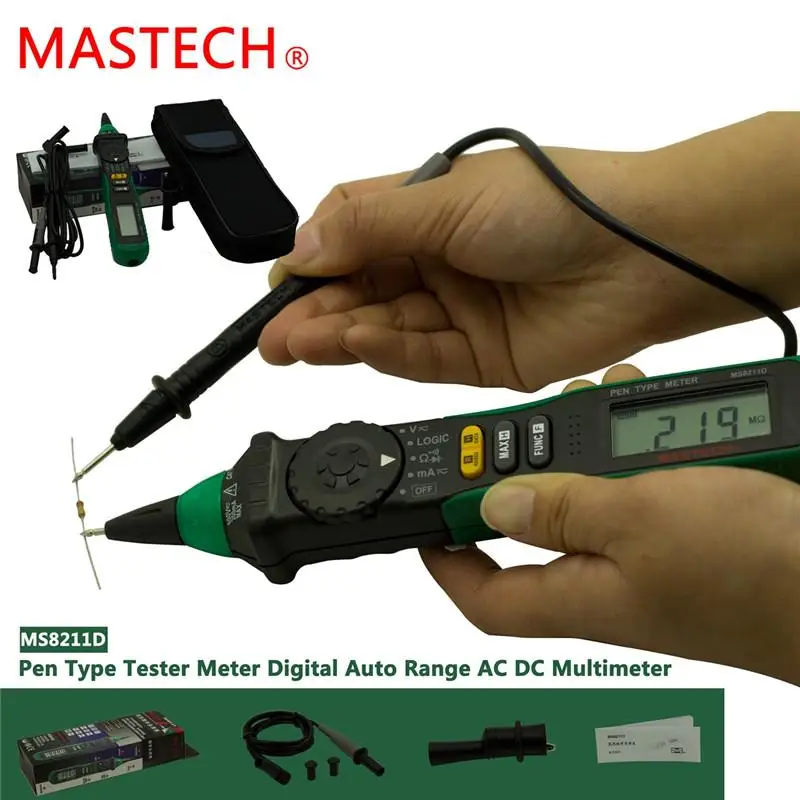 Цифровой мультиметр Mastech MS8211D тестер типа ручки цифровой автоматический диапазон