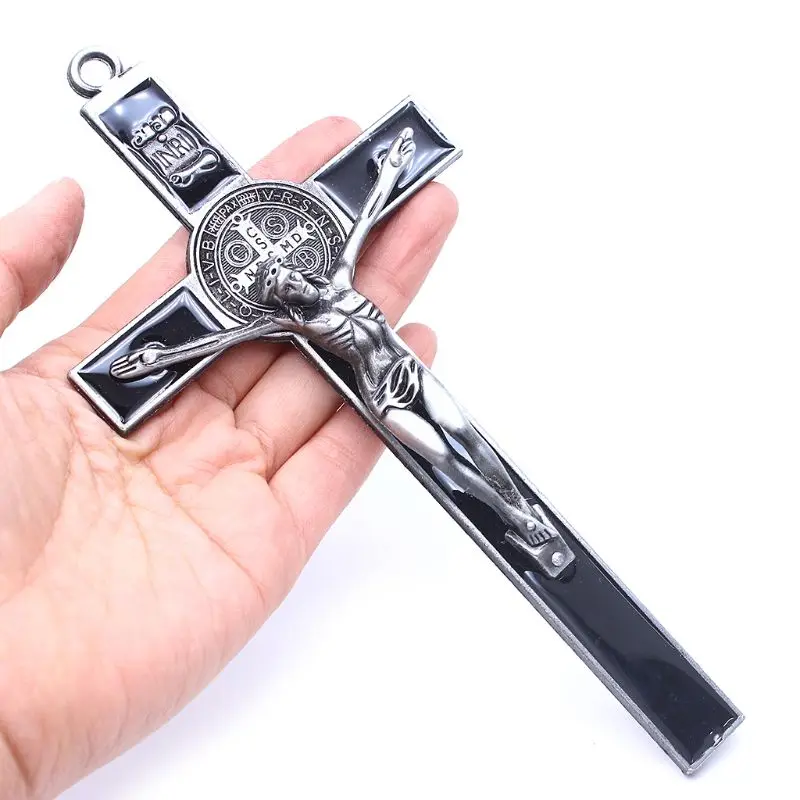 

Church Relics Jesus on the Stand Cross Wall Crucifix Antique Home Chapel Decor