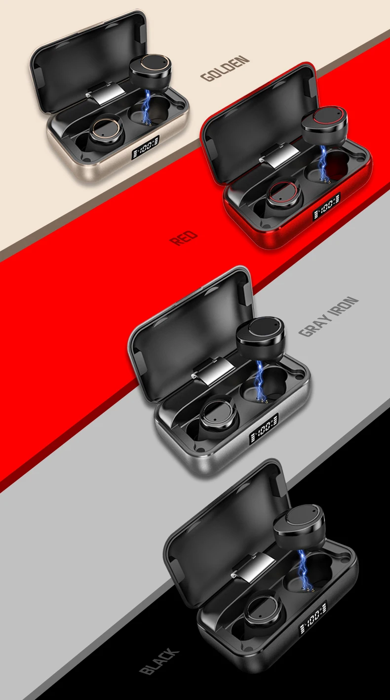Mitvaz X13 настоящие Беспроводные стерео Bluetooth 5,0 наушники IPX7 вкладыши 2600 мАч банк питания для iPhone для xiaomi золотой красный цвет