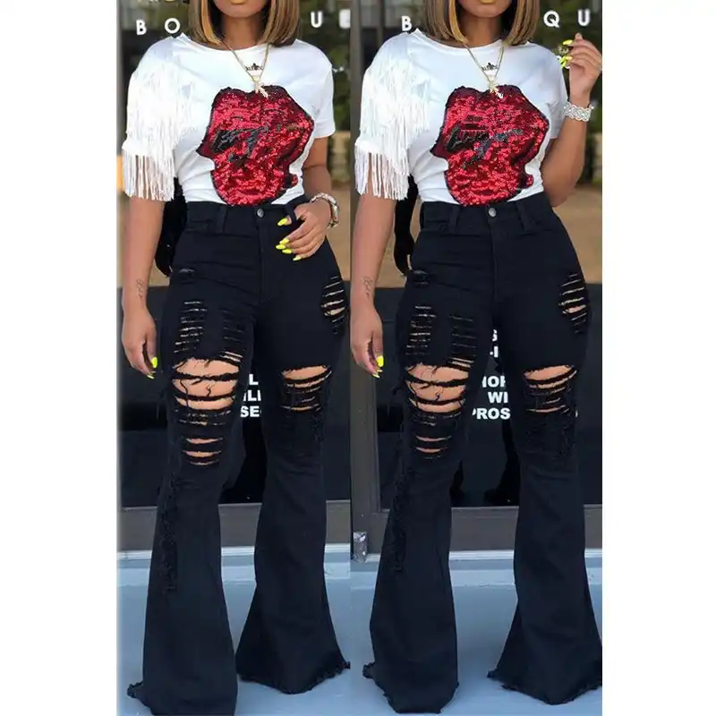 womens denim bell bottoms