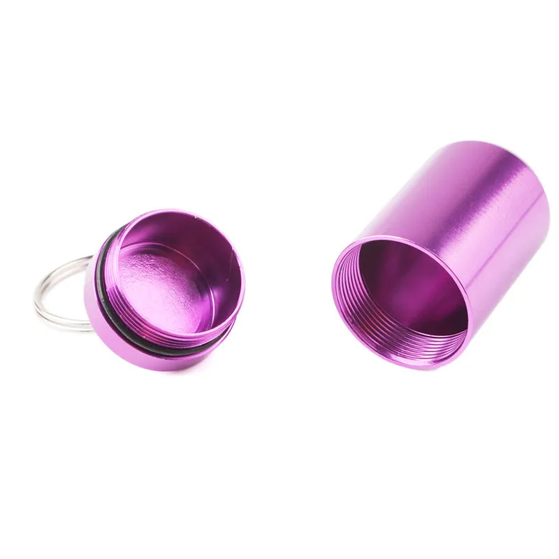 1PC Tragbare Aluminium Pille Fall Tragen Flasche Fall Gehörschutz Ohrstöpsel Box Schlüsselanhänger Outdoor Tasche Pille Box Container_voghion.com