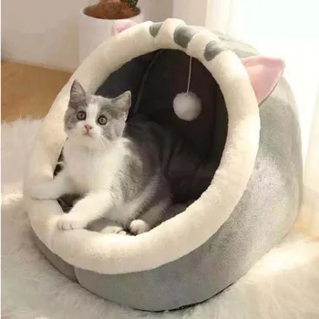 Caldo e morbido letto per gatti Inverno Casa calda Grotta Cane da compagnia Nido morbido Cuccia Letto per gattini Sacco a pelo per cani di piccola taglia media Forniture