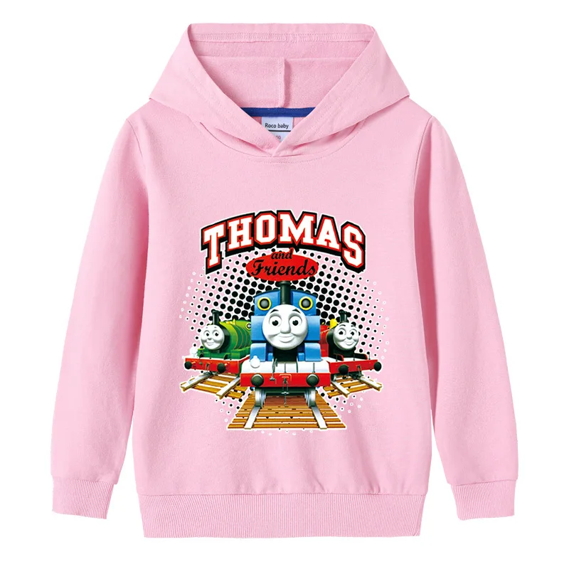 Kids Sweater Thomas and Friends Cartoon Boys Pure Cotton Hooded Pullover Tops