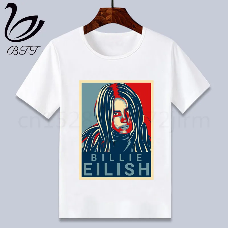 Billie Eilish/Одежда для маленьких мальчиков; детская футболка с забавным рисунком; детские летние топы с круглым вырезом; футболка для мальчиков и девочек; одежда для малышей - Цвет: B