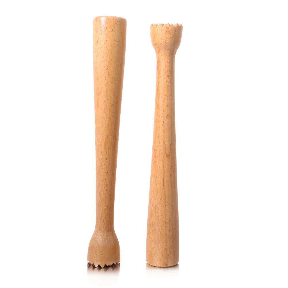10'' Wooden Muddler for Cocktails Durable Wood Ice Crusher Stylish Wooden Mojito Muddler Bar Tool Handy Cocktail Masher