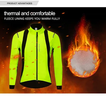 

Winter Bike Jacket Thermal Fleece Bicycle Windbreaker Men Women Windproof Cycle Clothes Green/Red/Black Mtb Warm Cycling Jacket