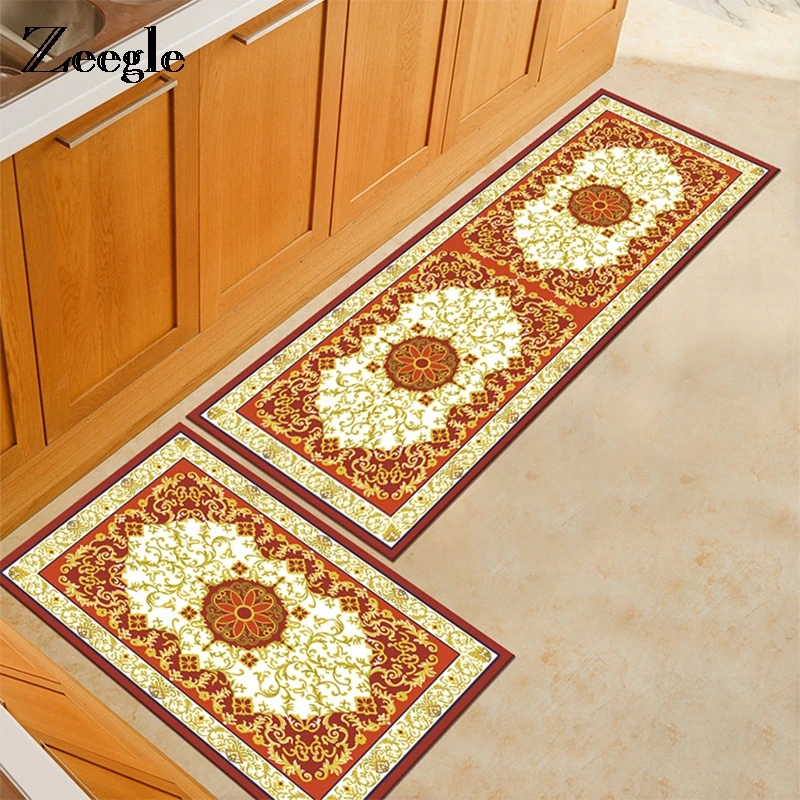 Zeegle Non-Slip Kitchen Carpet Bath Mat Home Entrance/Hallway Doormat Wardrobe/Balcony Area Rug Absorb Carpets