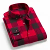 Chemise à manches longues pour homme, 2022 coton, décontractée, chaude, à carreaux, en flanelle, grande taille 3XL 4XL, printemps automne, 100% ► Photo 2/6